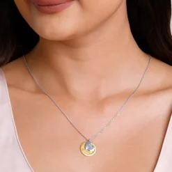 Dual Tone Golden Personalised Heart Message Necklace