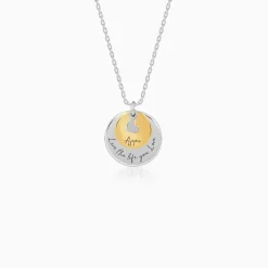 Dual Tone Golden Personalised Layered Coins Name Necklace