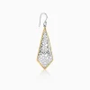 Dual Tone Kite Filigree Silver Earrings