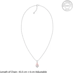 Dual Tone Majestic Rhombus Pendant With Link Chain