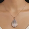 Dual Tone Mermaid Gleam Silver Pendant With Link Chain