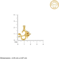 Dual Tone Om Gada Silver Pendant With Box Chain For Him