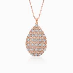 Dual Tone Oval Reef Silver Pendant With Link Chain