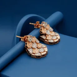 Dual Tone Oval Reef Silver Earrings