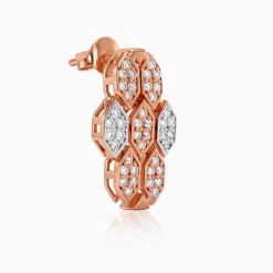 Dual Tone Petaline Shine Silver Earrings