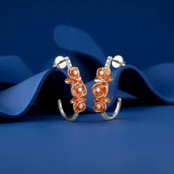 Dual Tone Petals of Her Earrings