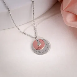 Dual Tone Rose Gold Personalised Layered Coins Name Necklace