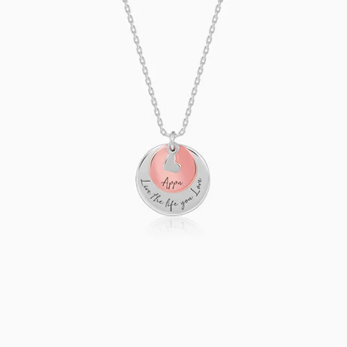 Dual Tone Rose Gold Personalised Layered Coins Name Necklace