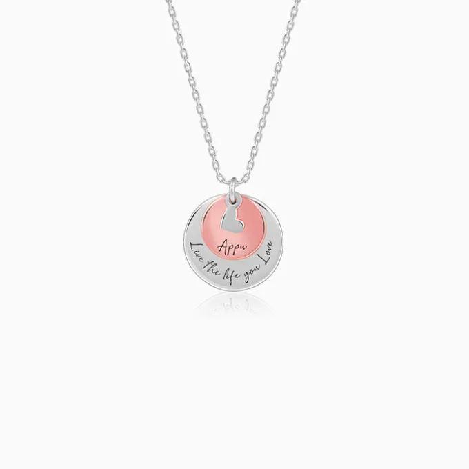 Dual Tone Rose Gold Personalised Layered Coins Name Necklace