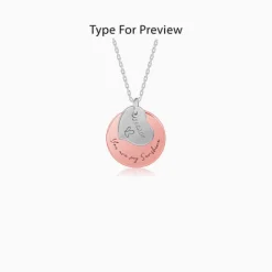 Dual Tone Rose Gold Personalised Heart Message Necklace