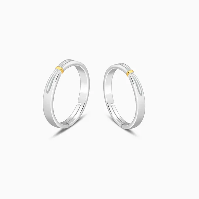 Dual Tone Twin Flame Couple Bands