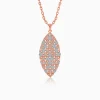Dual Tone Verdant Glow Silver Pendant With Link Chain