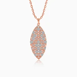 Dual Tone Verdant Glow Silver Pendant With Link Chain