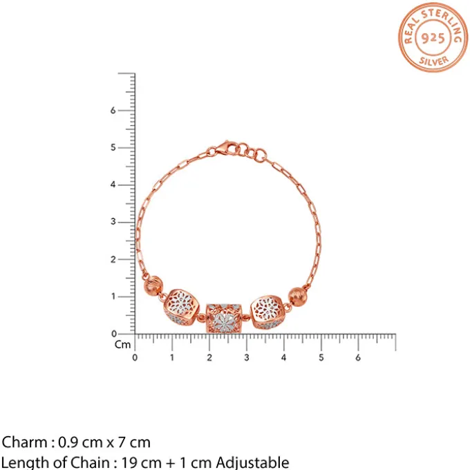 Dual Tone Zenith Charm Silver Bracelet