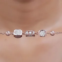 Dual Tone Zenith Charm Silver Bracelet