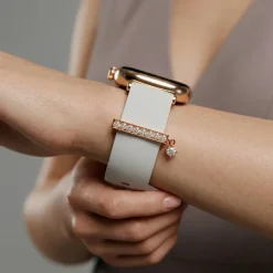 GIVA X boAt Chrome Ivory Watch with Rose Gold Elowen Charm