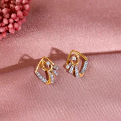 Gold Angular Lab Grown Diamond Studs