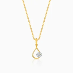 Gold Aqua Bloom Lab Grown Diamond Pendant