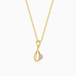 Gold Aqua Bloom Lab Grown Diamond Pendant