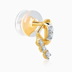 Gold Archer Diamond Earrings