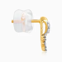 Gold Archer Diamond Earrings