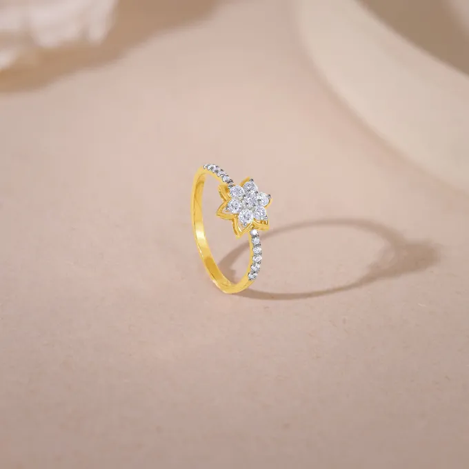 Gold Artistic Flora Lab Grown Diamond Ring