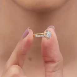 Gold Artistic Flora Lab Grown Diamond Ring