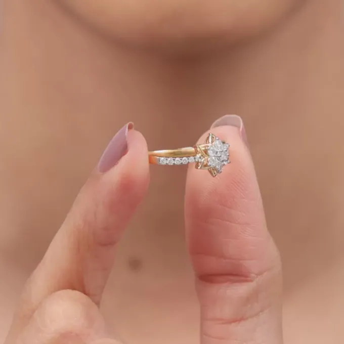 Gold Artistic Flora Lab Grown Diamond Ring