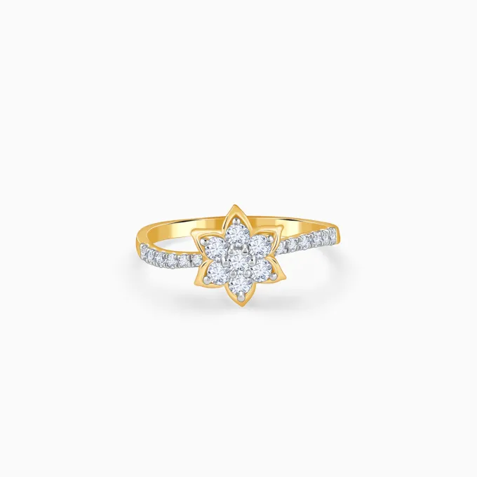 Gold Artistic Flora Lab Grown Diamond Ring