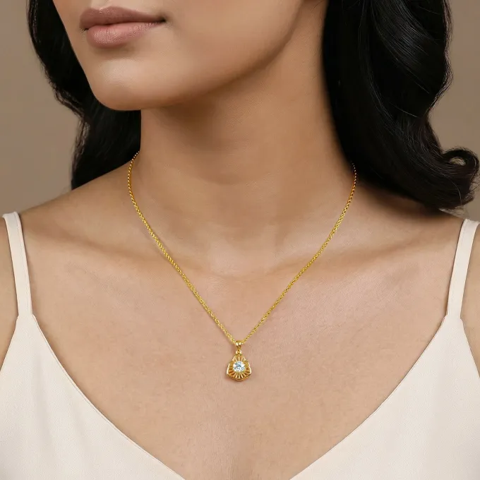 Gold Astrid Lab Grown Diamond Pendant