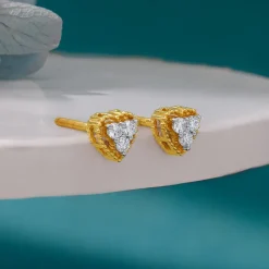 Gold Aurahart Lab Grown Diamond Earrings