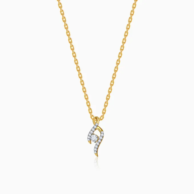Gold Aurelia Spiral Lab Grown Diamond Pendant