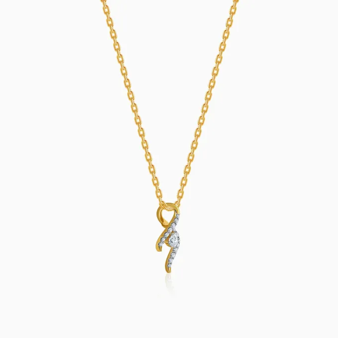 Gold Aurelia Spiral Lab Grown Diamond Pendant
