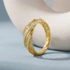 Gold Aurelle Wave Lab Grown Diamond Ring (Size 12)