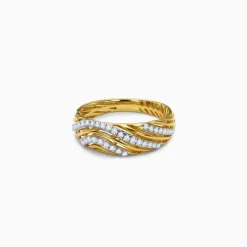 Gold Aurelle Wave Lab Grown Diamond Ring (Size 12)