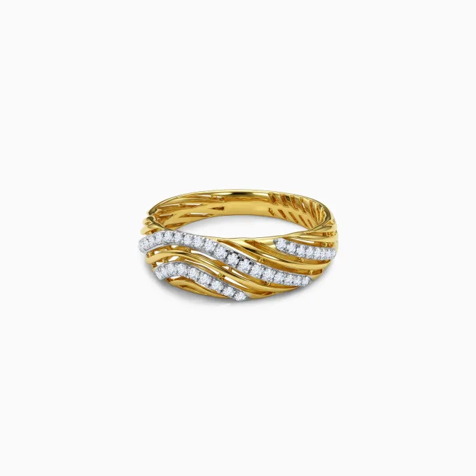 Gold Aurelle Wave Lab Grown Diamond Ring (Size 12)