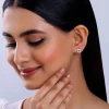 Gold Aureole Diamond Studs