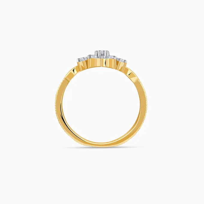 Gold Auric Petal Lab Grown Diamond Ring