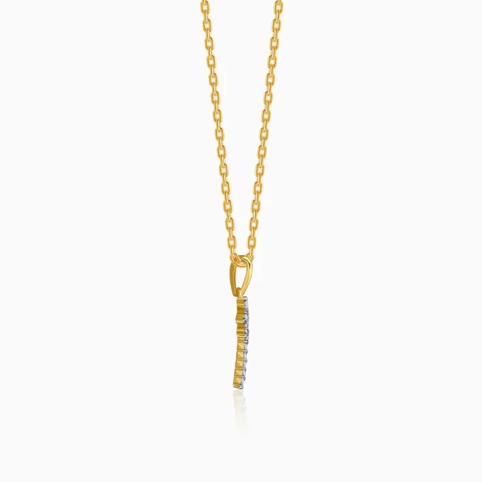Gold Aurora Dragonfly Lab Grown Diamond Pendant