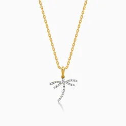 Gold Aurora Dragonfly Lab Grown Diamond Pendant