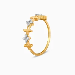 Gold Aurora Flower Lab Grown Diamond Ring