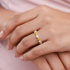 Gold Aurora Flower Lab Grown Diamond Ring