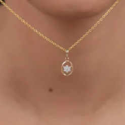 Gold Aurora Spark Lab Grown Diamond Pendant