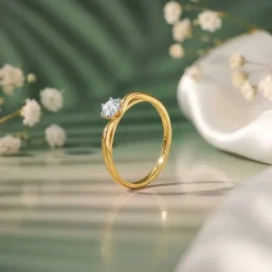 Gold Aurora Spark Lab Grown Diamond Ring (Size 12)