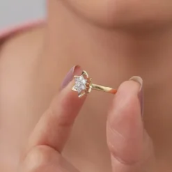 Gold Aurora Star Lab Grown Diamond Ring