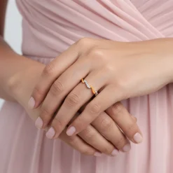 Gold Aurora Zigzag Lab Grown Diamond Ring