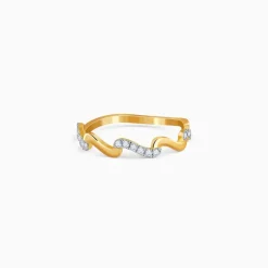 Gold Aurora Zigzag Lab Grown Diamond Ring