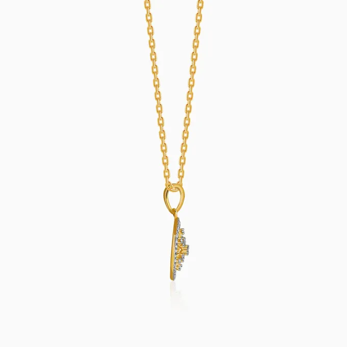Gold Aurum Edge Lab Grown Diamond Pendant
