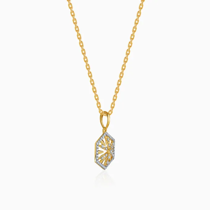 Gold Aurum Edge Lab Grown Diamond Pendant