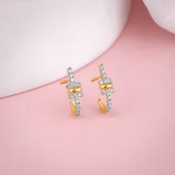 Gold Bela J Hoops Lab Grown Diamond Earrings
